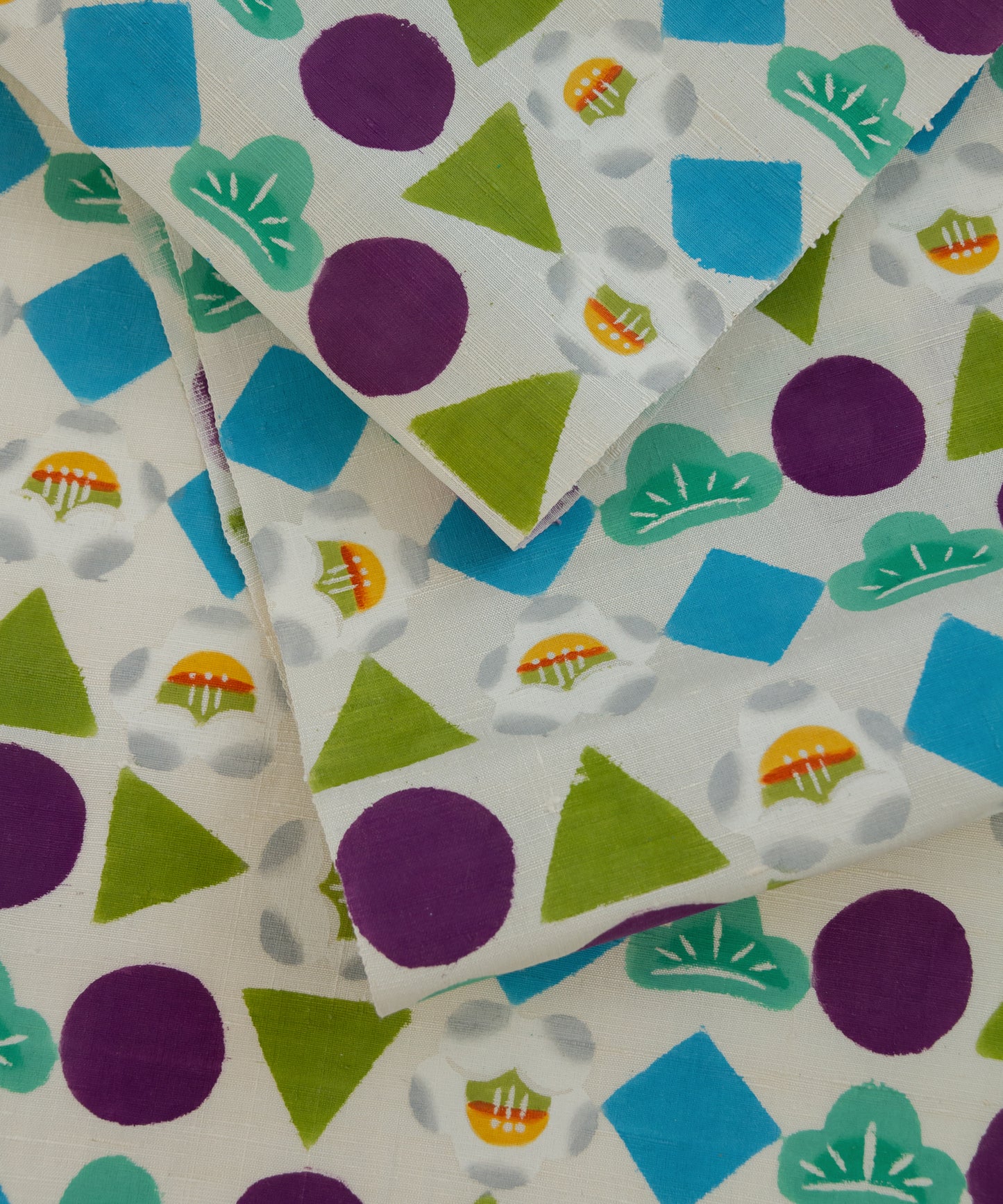 荒川眞理子作 九寸名古屋帯 「○△▢ まるさんかくしかく」