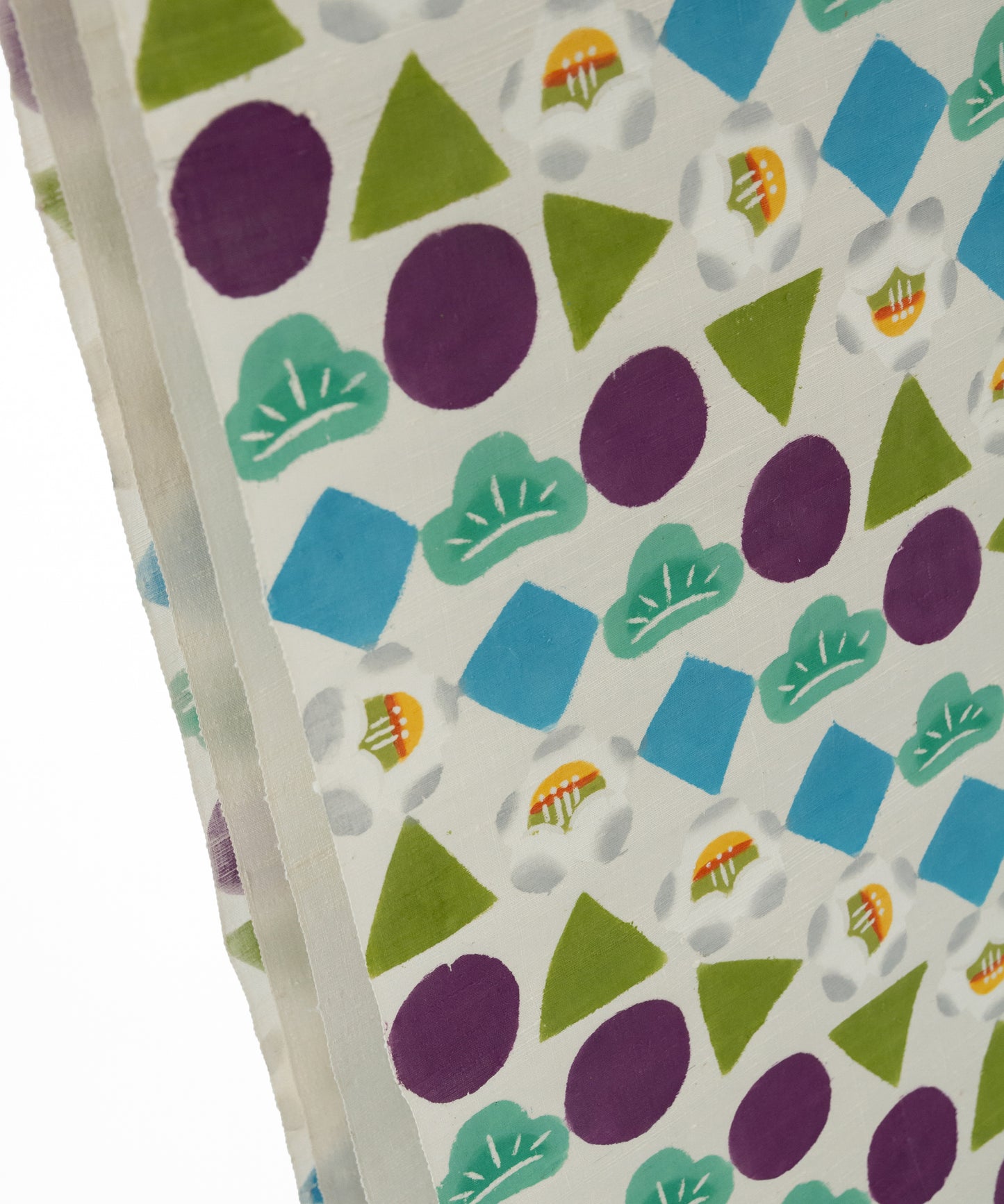 荒川眞理子作 九寸名古屋帯 「○△▢ まるさんかくしかく」